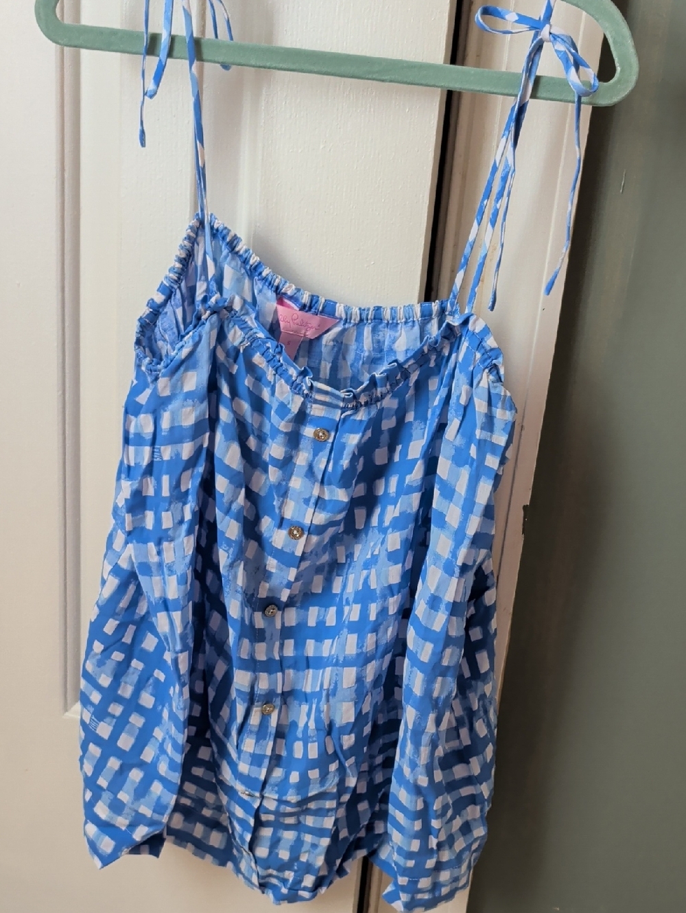 Lilly Pulitzer Blue and White Gingham Tank